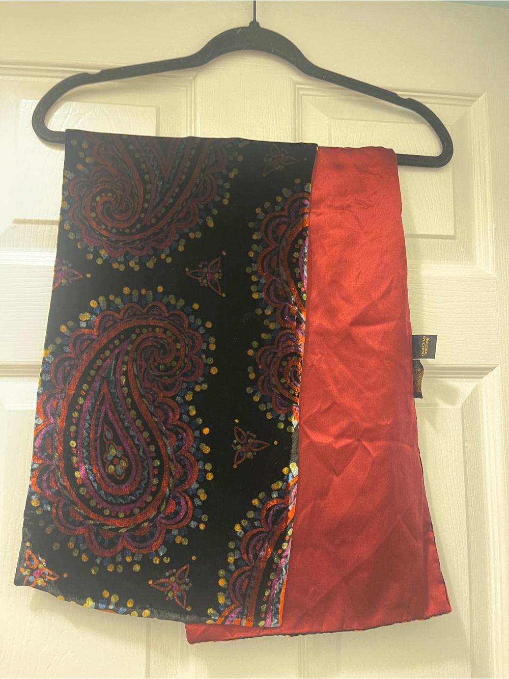 Vintage Bob Mackie Wearable Art Silk Velvet Paisley Scarf Wrap